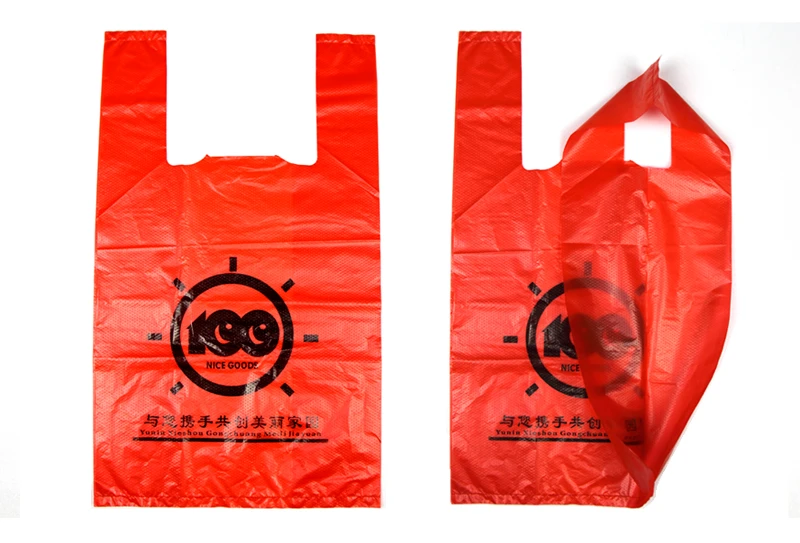 빨간색 티셔츠 쇼핑백 Red T-shirt Shopping Bags
