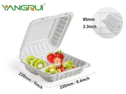 9 inch 3 compartment Take away box