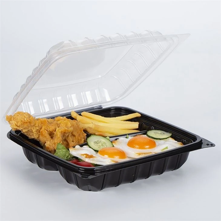 9inch 전자 레인지 테이크 아웃 뜨거운 음식 힌지 식품 용기 플라스틱 도시락