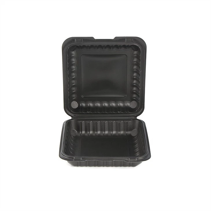 High Quality Black 3 Compartment Food To Go Container Microwavable Disposable Food Container Take Away Bento Lunch Box