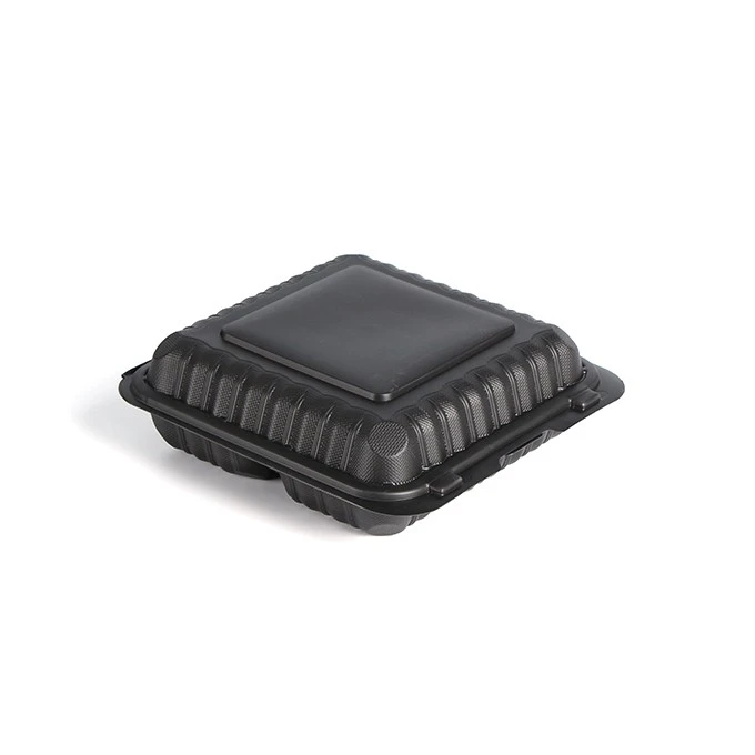 High Quality Black 3 Compartment Food To Go Container Microwavable Disposable Food Container Take Away Bento Lunch Box