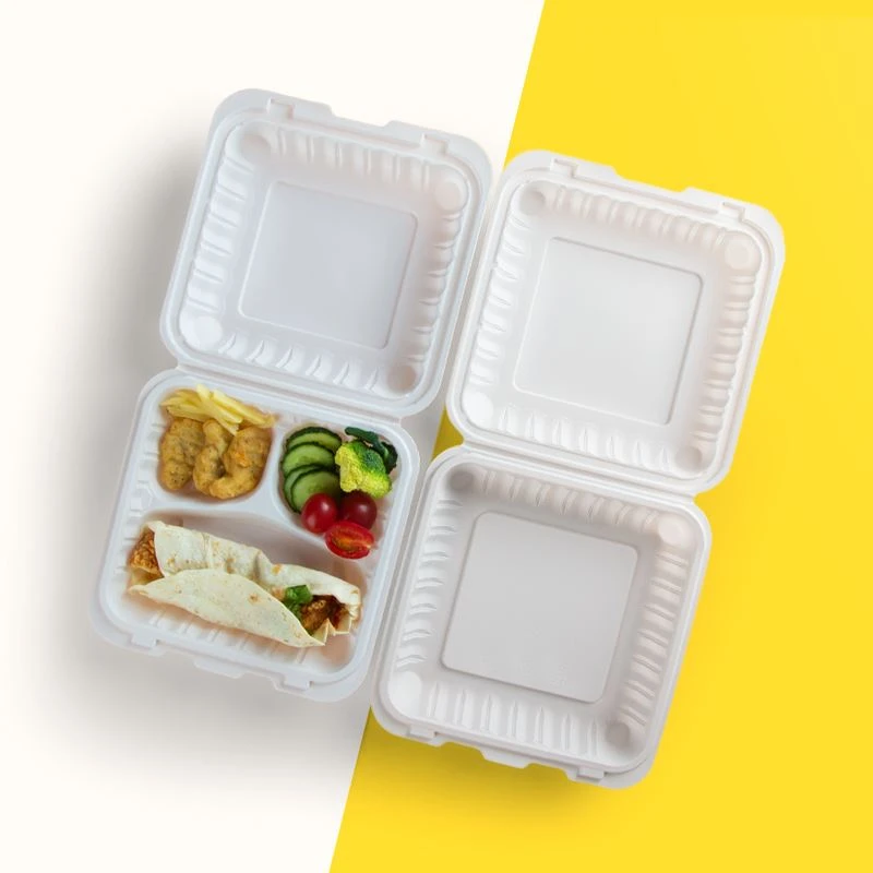 뜨거운 판매 YR9581 일회용 힌지 식품 용기 Microwavable 플라스틱 식사 준비 폴더 형 도시락 상자를 꺼내