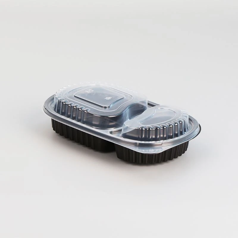 9x9x3 생분해성 Microwavable 3 격실 식품 콘테이너 BPA는 플라스틱 뚜껑으로 해방합니다