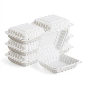 8x8inch 프라이드 치킨 칩 포장 생분해 성 식품 용기 일회용 PP 도시락 전자 레인지 테이크 아웃 힌지 상자