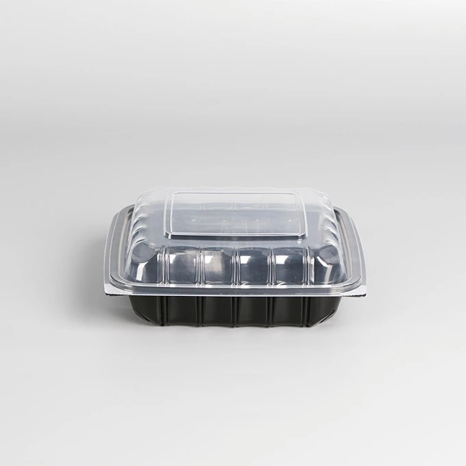 YANG RUI New Item Eco Friendly Take Out Food Container T To Go Box Restaurant Black 3 Compartment Trays With Clear Top