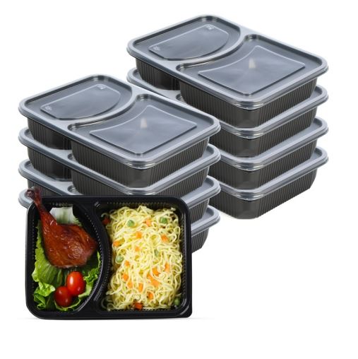 2칸 누출 방지 식품 용기
