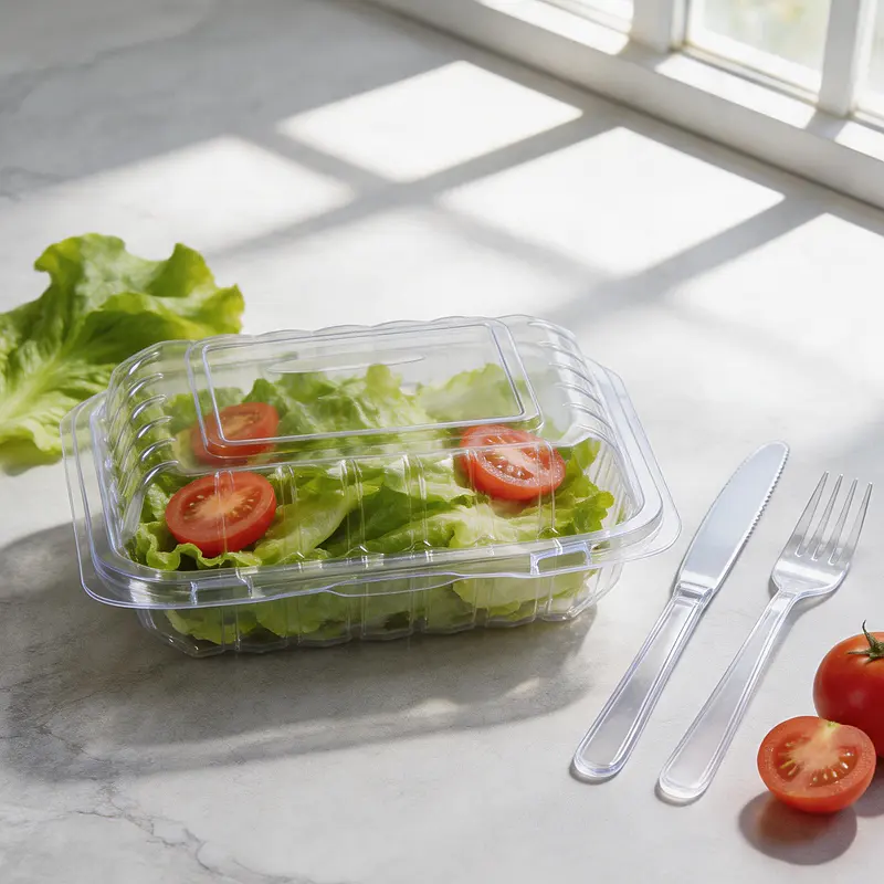 clear hinged food containers