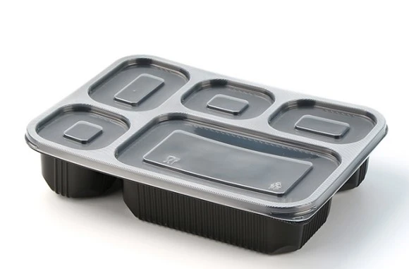 PP Leak Proof 5 compartment food prep box