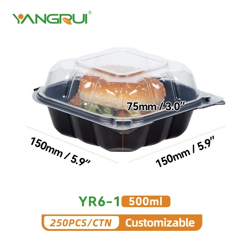 small clamshell to-go food containers